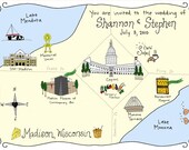 custom wedding map - invitation and rsvp insert
