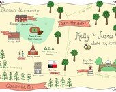wedding map - custom save the date or invitation