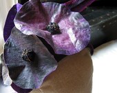 Purple Cocktail Hat with Feathers