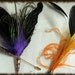 Purple Feathered Boutonniere / Lapel Pin