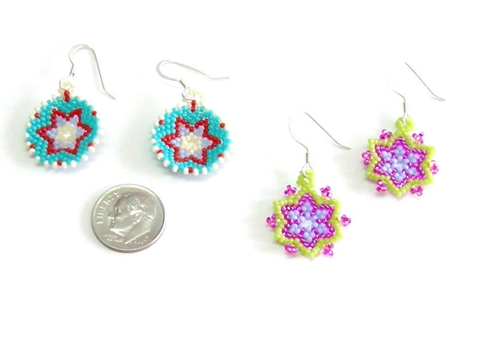 Three pr.of basket beaded earrings Reserved for Jeanette