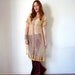 Vintage 70s Gold EMBROIDERED INDIAN Sheer Caftan S M