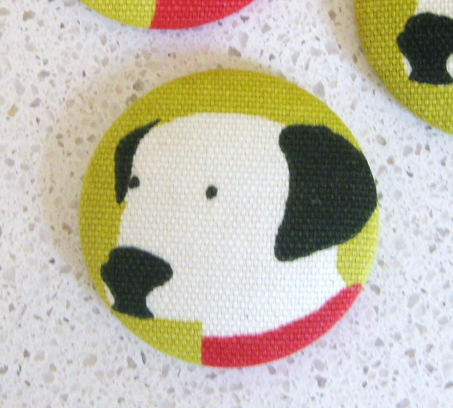 Dalmation Covered Buttons Red 1 7/8 inch Set of 3