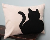 Fat Cat Pillow - Black