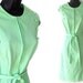60s 70s Green Zipper Front Sleeveless Dress with Belt L