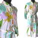 80s Catherine Ogust with Abstract Floral Print Cotton Dress M