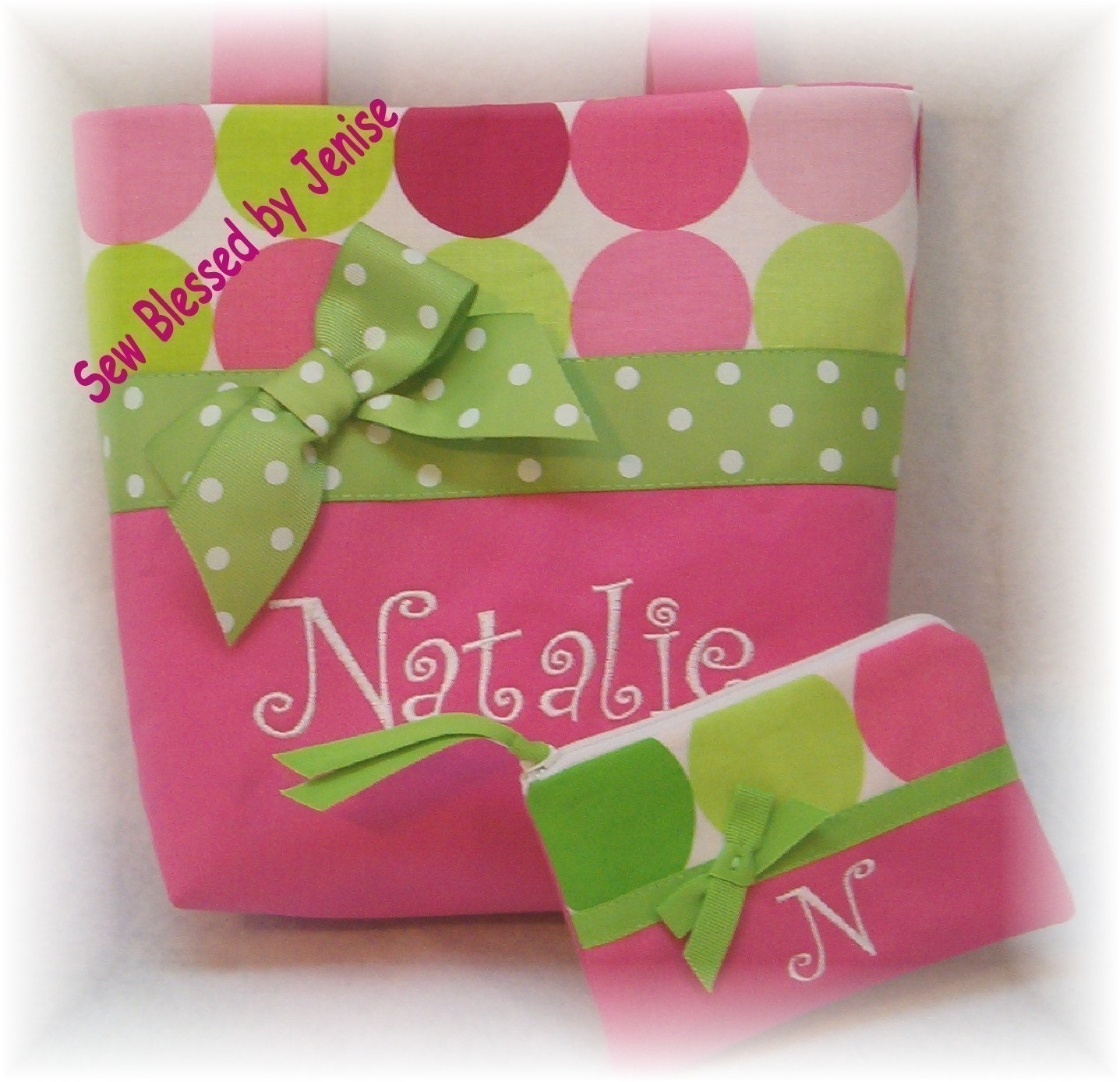 Princess Monogrammed Tote/Purse with Change Purse
