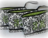 10 Bridesmaid Gifts -10 Monogrammed Cosmetic Bags in Damask