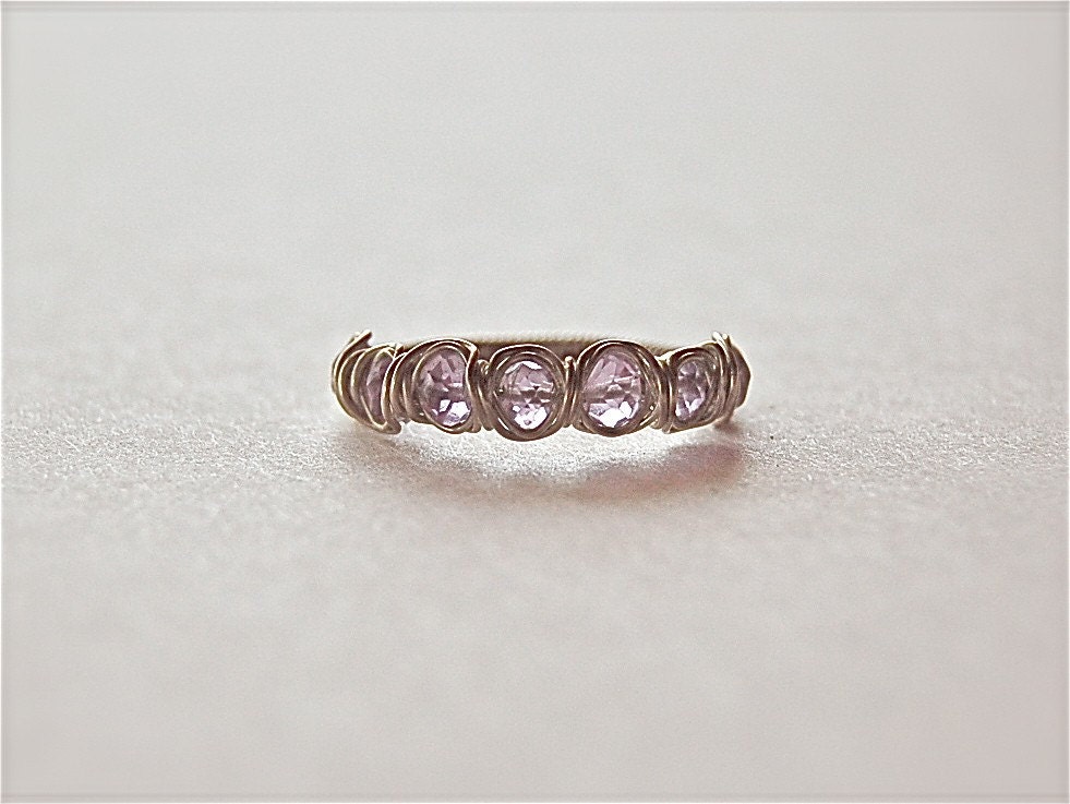 Eternity Style Band Ring-Silver and Amethyst-from the Crystalline Flower Collection-size 7.25