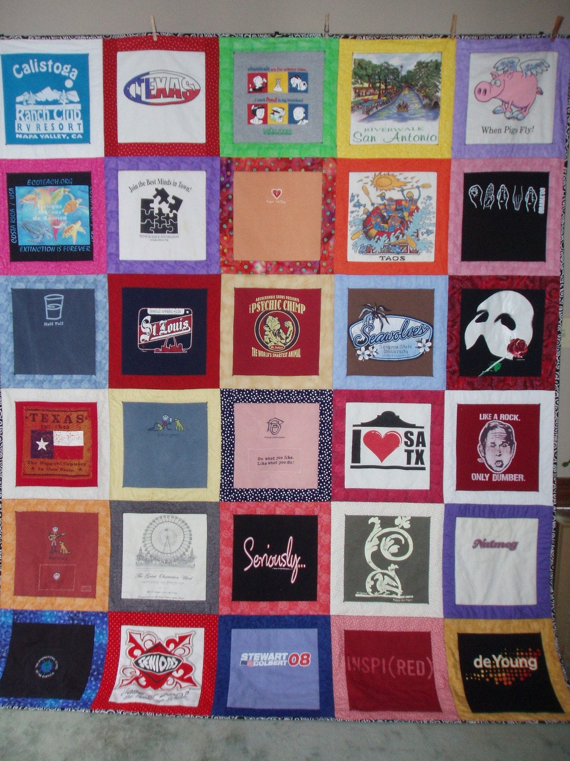 Tshirt Quilt - CUSTOM ORDERS  (30 squares)