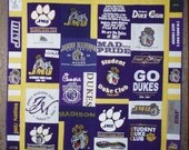 Throw size patchwork quilt made from your shirts - CUSTOM ORDERS