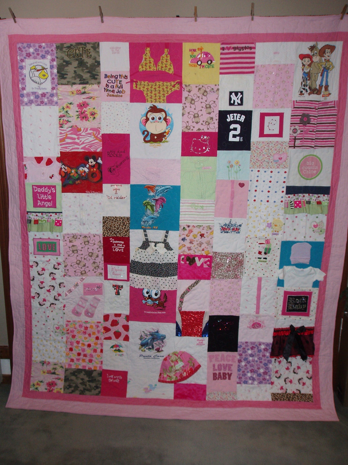 Double/Full size Quilt made from your baby clothes - CUSTOM ORDERS