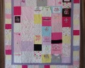 Throw size Patchwork Quilt made from baby clothes- CUSTOM ORDERS