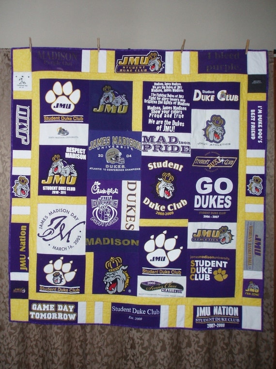 Throw size patchwork quilt made from your shirts - CUSTOM ORDERS