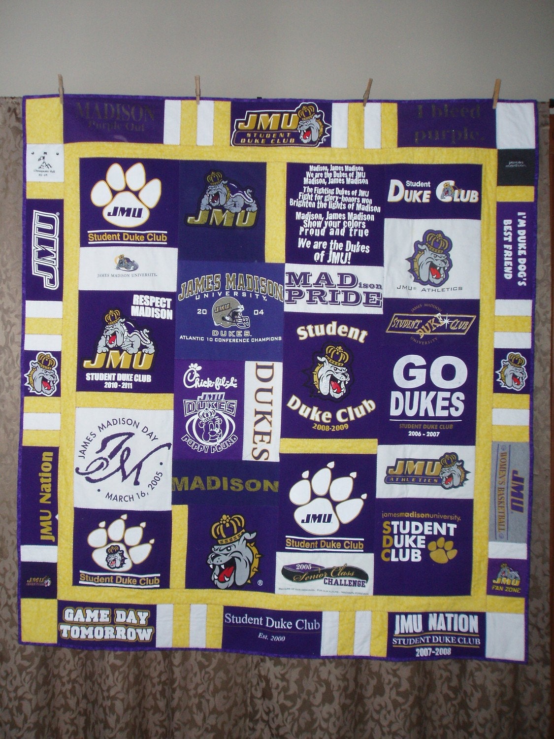 Throw size patchwork quilt made from your shirts - CUSTOM ORDERS