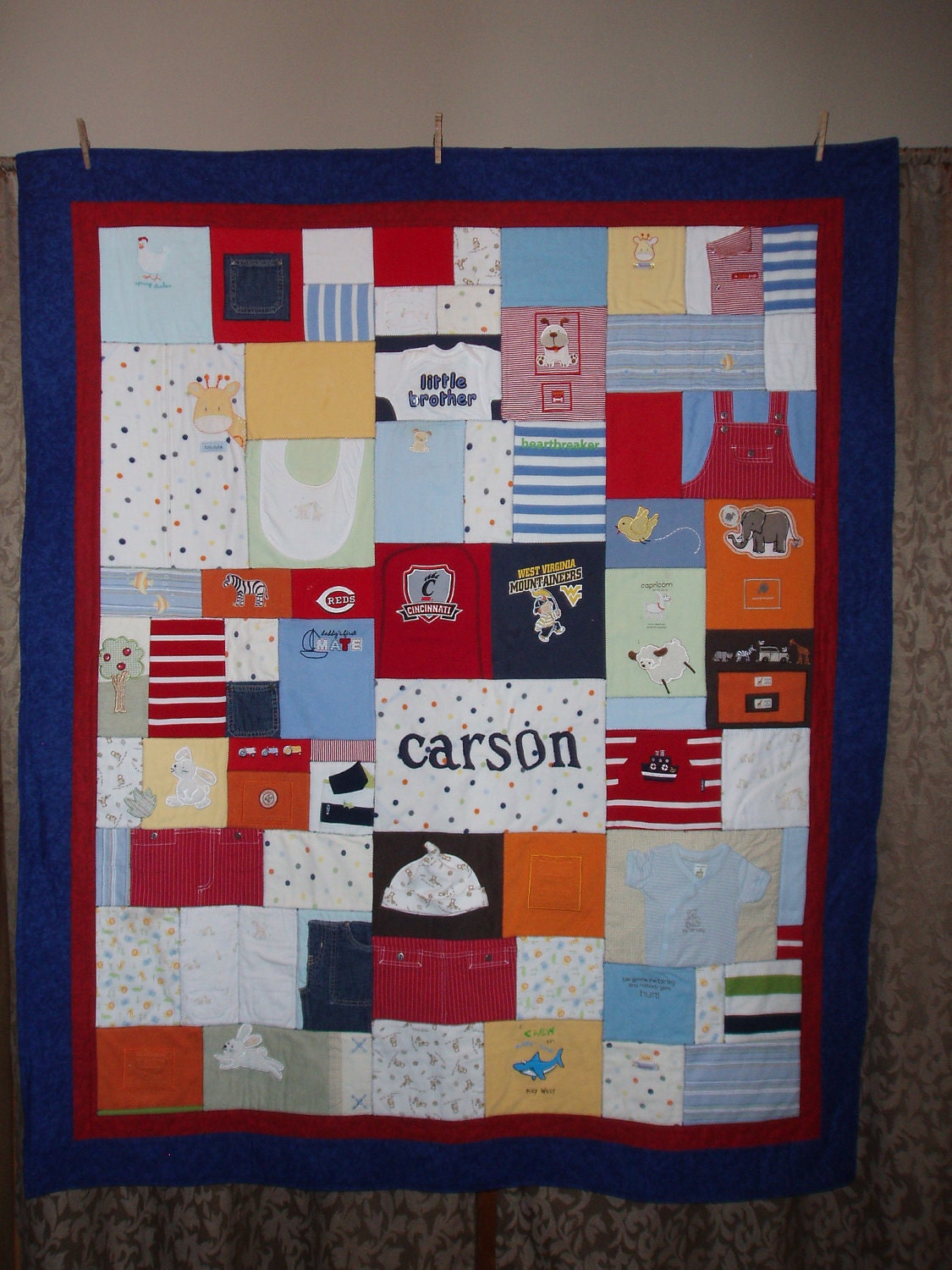 Patchwork Style Quilt made from baby clothing - CUSTOM ORDERS