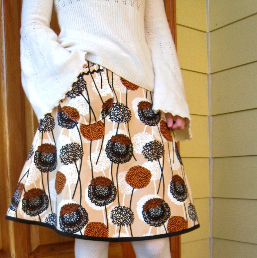 SALE Women's Wrap Skirt  - Lecien of Japan - Dandelion Field - Adjustable Size