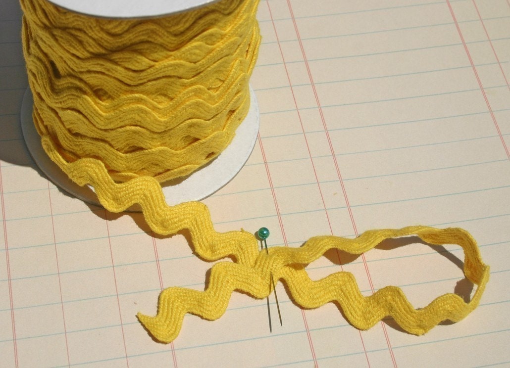 Sewing Rick Rack Ric Rac Cotton Jumbo Yellow - 3 Yards