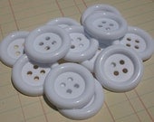 Big Buttons White - 1 1/2" Wide - One Dozen - Sewing Scrapbooking Embellishments