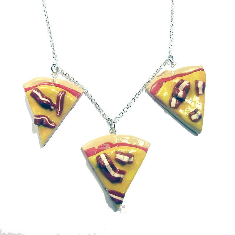 Triple Pizza Slice Necklace