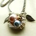Mothers Necklace, Bird Nest Mommy Necklace, Anti-Tarnish Sterling Silver, Mommy of 1 2 3 or 4