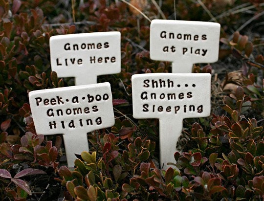 Shhh... Fairies Sleeping - Little Sign Marker Stake for Garden, Plant Pot or Terrarium - Made to Order