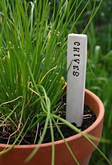 Herb or Vegetable Garden Markers - Pottery Plant Stakes - Custom Made to Order