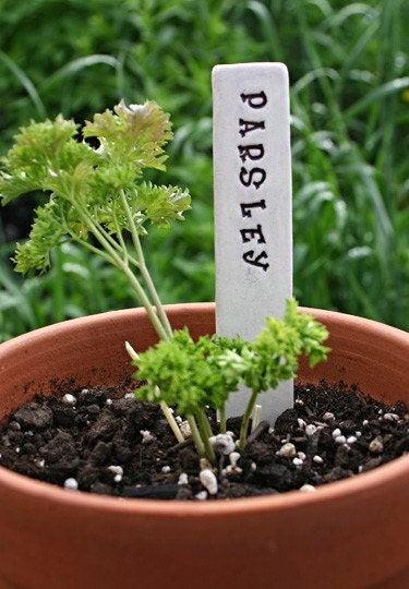Herb or Vegetable Garden Markers - Pottery Plant Stakes - Custom Made to Order