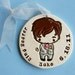 Personalized Whimsical Wedding Cake Bride and Groom Ornament for Wedding, Engagement or Anniversary - Custom Made to Order