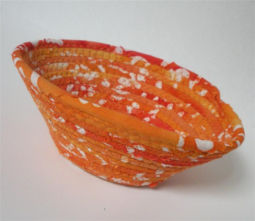 Smaller Tangerine and White Bowl