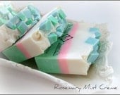 Abbey James Rosemary Mint Creme Natural Soap, bath body gift, spa basket, handmade soap