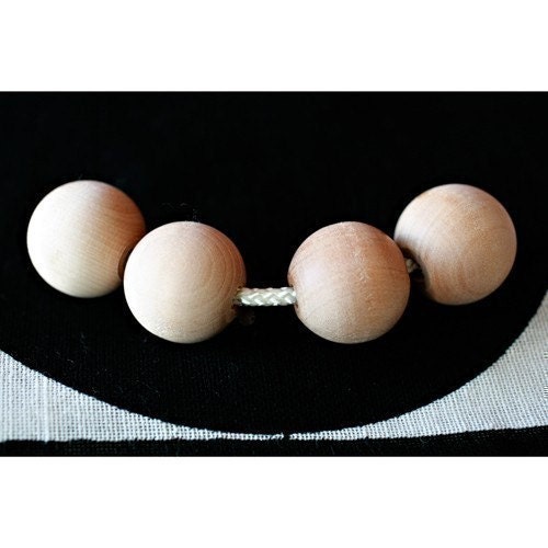 Wooden Grasping Beads For Babies 3 months and up - Sliding beads that are wonderful to hold - Montessori inspired toys for all babies