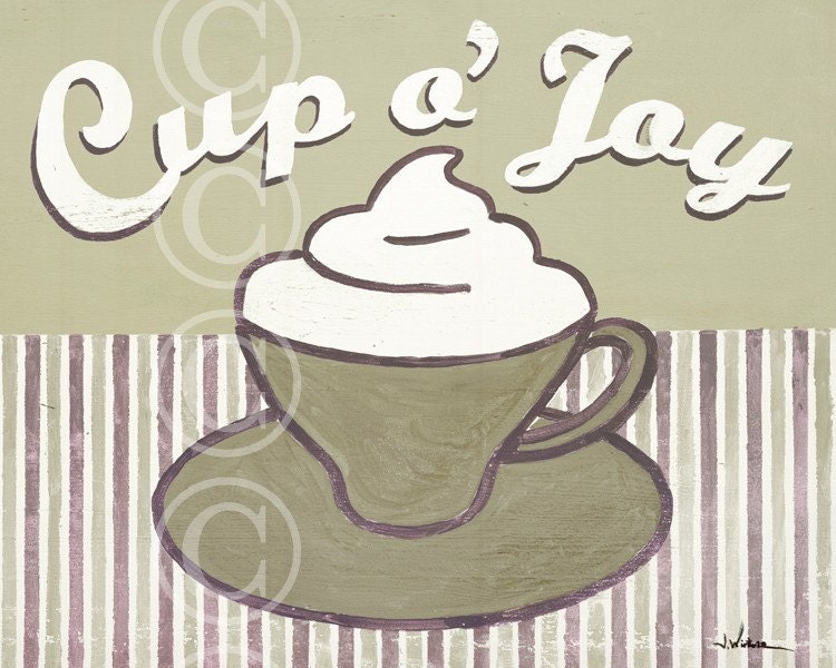 Cup o' Joy - coffee cup art print in neutrals
