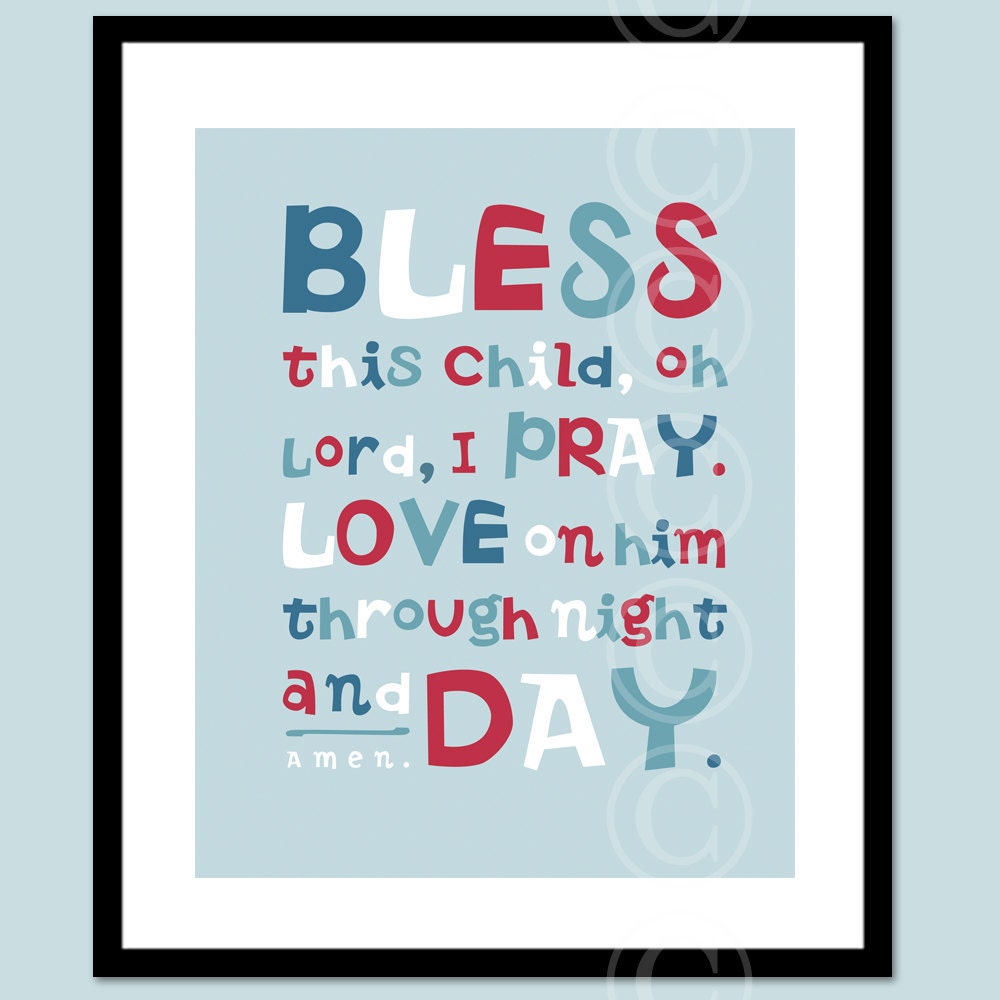 Bless This Child - Boy Prayer Art Print