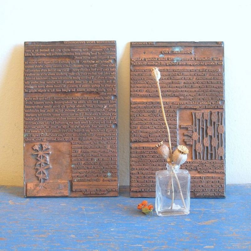 Vintage Metal Printing Plates by PoeticVintage on Etsy