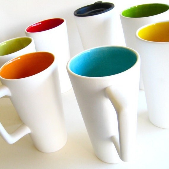 Ceramic Travel Mug Sylvie Collection Green Great for Teachers