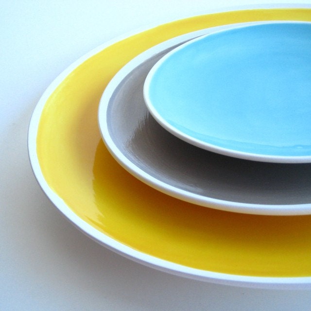 The Sylvie Collection- Set of Two Solid Dinner Plates You Choose Your Colors