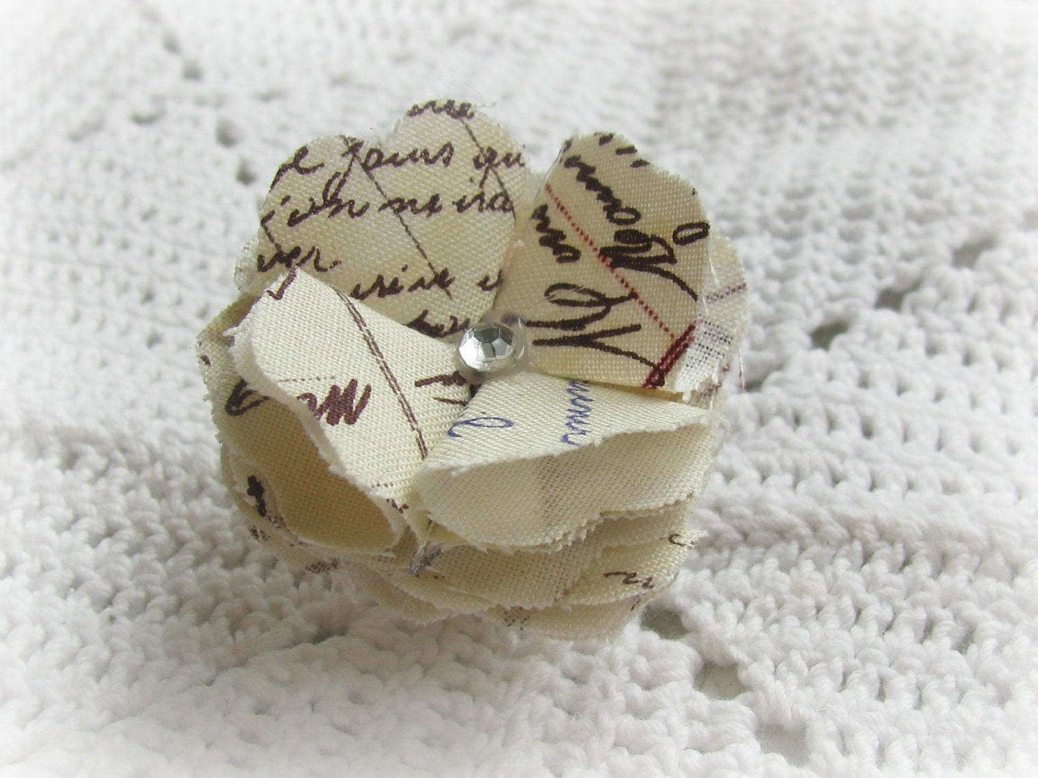 Fabric FlowerCocktail Ring