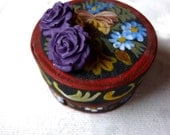 Classic Purple Rose - CLIP ON cabochon earrings