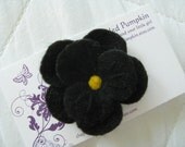 BLACK  Felt Flower Clip
