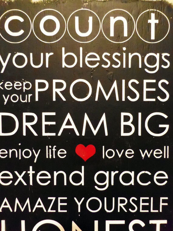 Typography Wood Sign- Family Rules Sign No. 2 Wall Decor