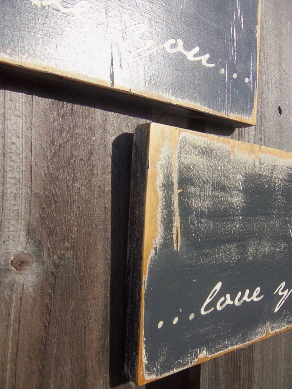 Typography Wood Sign -  I love You Too Wall Decor
