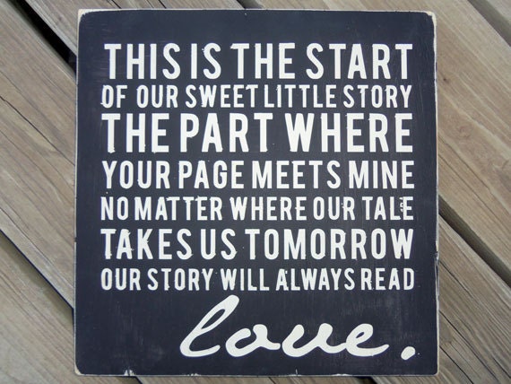 Typography Wood Sign- Our Sweet Little Story Black Wall Decor