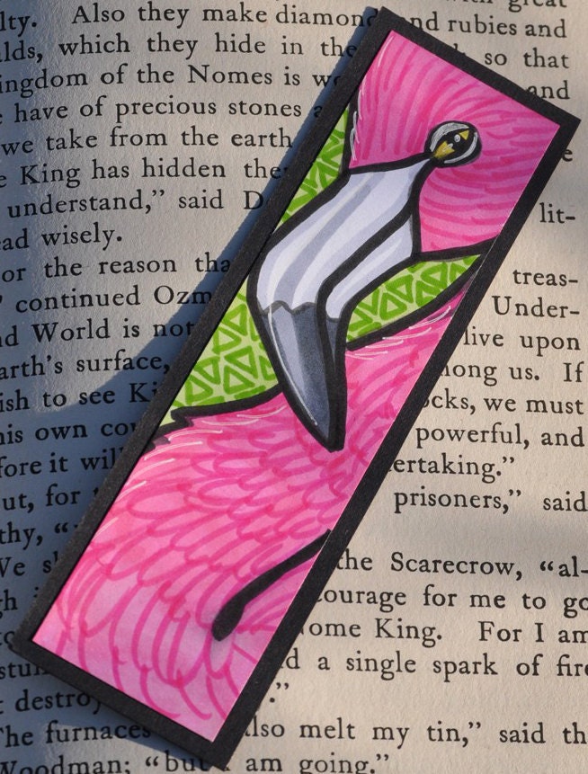 Flamingo Bookmark, Illustration, Original Art