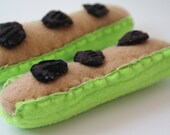Ants on a Log Celery Sticks Peanut Butter and Raisens Felt Play Food Snack