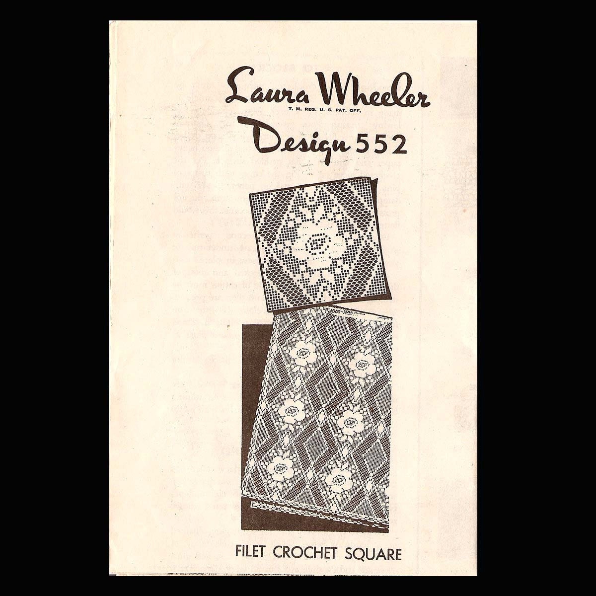Laura Wheeler Needlecraft Filet Crochet Square Mail Order Pattern 552