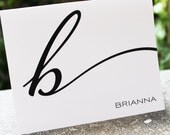 Monogrammed Stationery Folded Note Cards Initial B