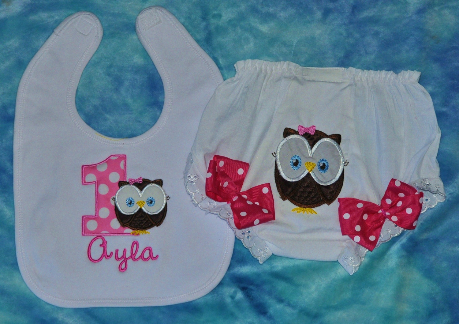 NEW 5 Pc. Set, Cake Smash, Chocolate Pink, Owl Birthday Hat, Onesie, Bloomers, Bib and Tutu,  Sz 6, 9, 12, 18  or 24 mo., by GINGHAM BUNNY
