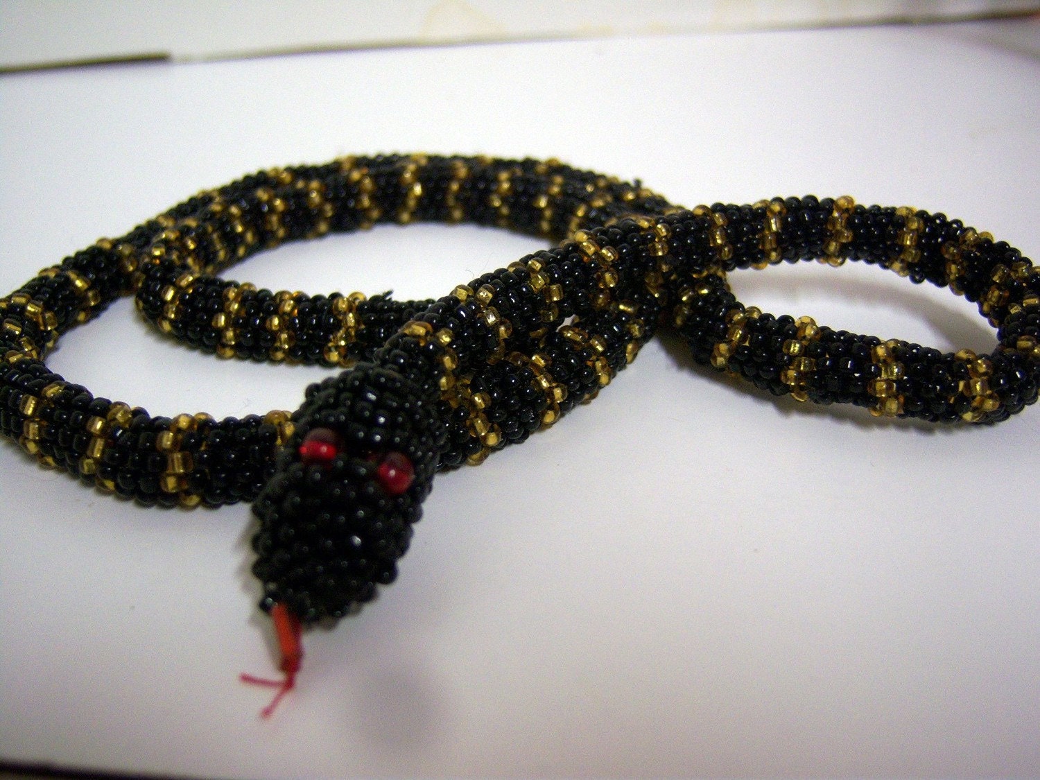 Items similar to Hand Beaded Snake on Etsy
