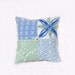Chenille Pillow - Star Corinne - Blue Green Vintage Chenille Handmade Charm Pillow